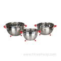 Perforated Colander Set with Handle and Solid Base